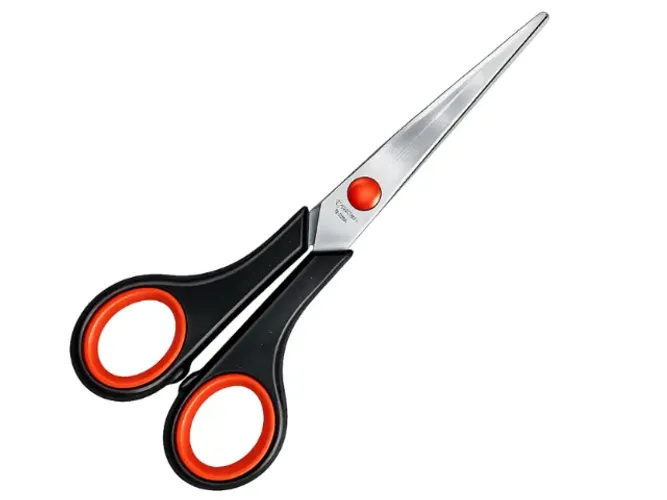 Tesoura de Aço Inox 14,5cm com Cabo Emborrachado