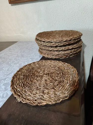 Jogo sousplat em fibra natural