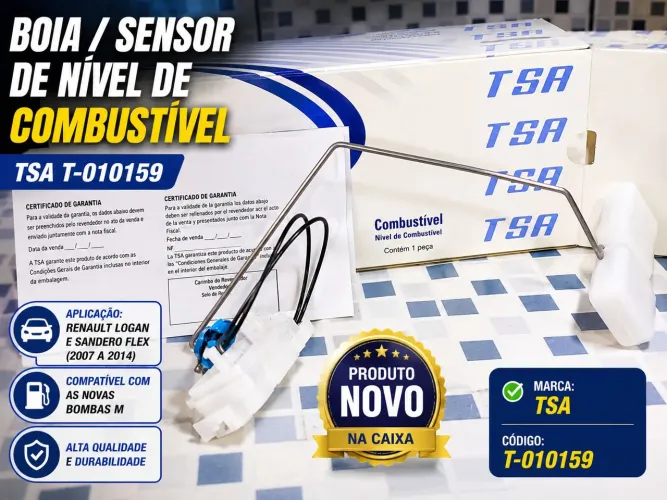 Boia de Combustível TSA T-010159 Renault Logan e Sandero Flex 2007 a 2014 