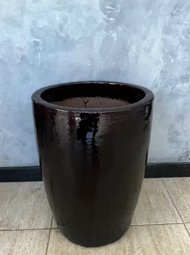 Vaso Grande Preto Decorativo 60cm  -Vietnamita