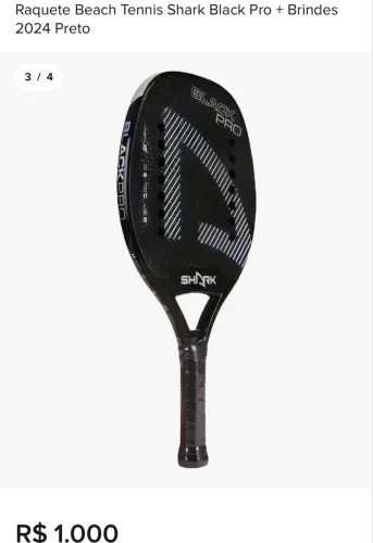 Raquete Beach Tennis Black Pro Shark