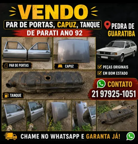 Vendo par de portas, um capu, um tanque de Parati ano 92 chamar no ZAP * 