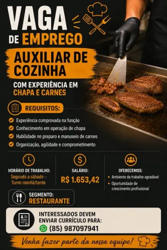 Vaga Auxiliar de Cozinha