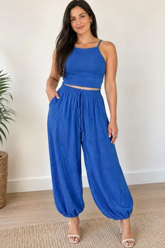 Conjunto calça Aladim e cropped Loverly TAM g