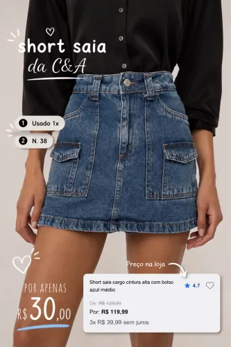 Short saia da C&A