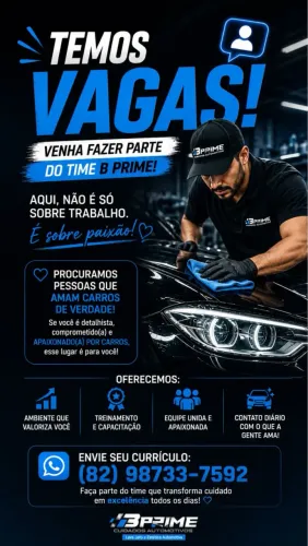 Venha trabalhar com a B prime