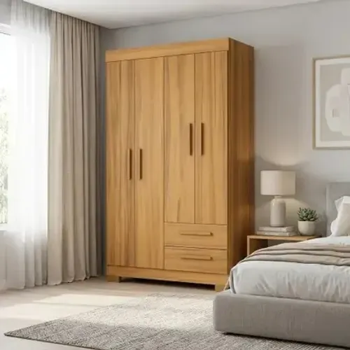 Guarda-Roupa Nt6010 Freijó: Elegância e Espaço para Seu Quarto Montagem Grátis 