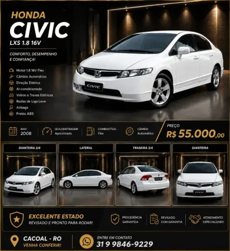 Honda Civic Sedan LXS 1.8/1.8 Flex 16V Aut. 4P 2008