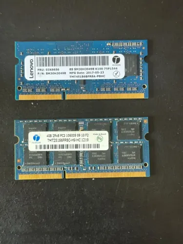 Kit 2 Memórias RAM 4GB DDR3 Notebook SODIMM (8GB Total) - 1 Nova DDR3L 1600 + 1 Usada DDR3