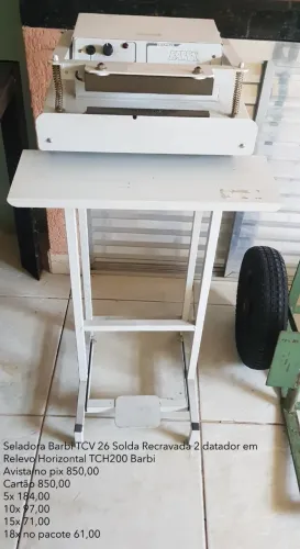 Seladora Barbi TCV 26 Solda Recravada 2 datador em Relevo Horizontal TCH200 Barbi 