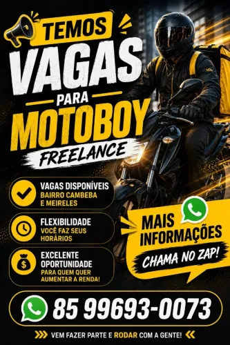 VAGAS DIARIAS - MOTOBOY FREELANCER - BAIRROS MEIRELES E CAMBEBA