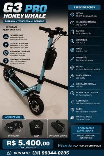 Patinete elétrico G3 Pro HONYWALE 
