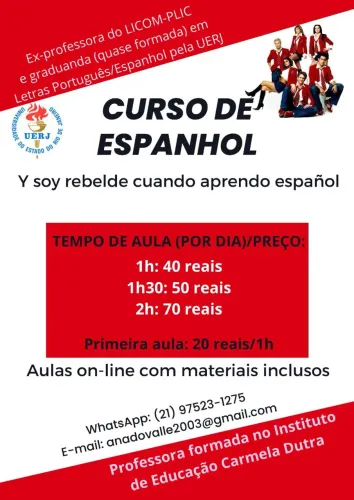 Aulas de ESPANHOL (nível básico e intermediário)