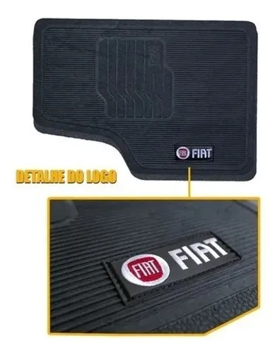 Tapete Fiat Preto Universal de Borracha Pvc 04 peças - Pálio Siena Mobi Argo Uno Idea