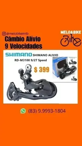 Câmbio 9 velocidades Shimano 