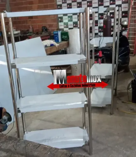 Estante em aço inox mobiliário industrial inoxidável 