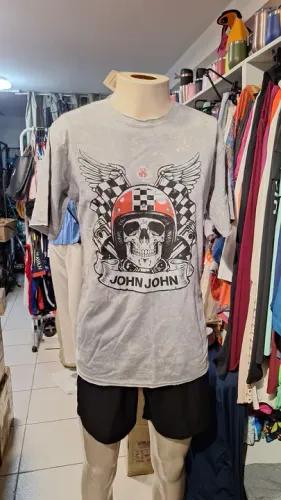 Camisa algodão masculina caveira 