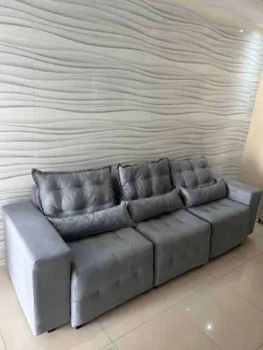Sofá retrátil 3 lugares 2.80 largura frete grátis R$ 1.799,99 a vista