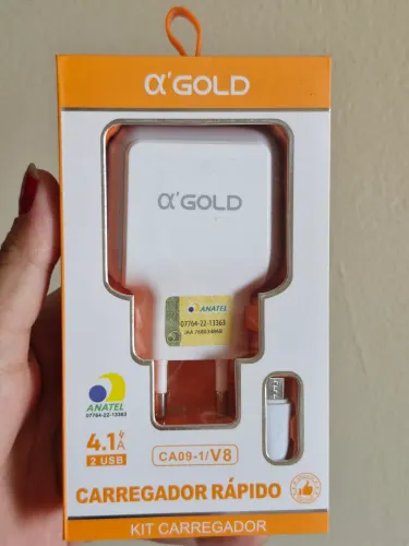 Carregador Tipo C A'gold Ca09-3 Carregamento Rápido Turbo 4.1a 2 Portas Usb