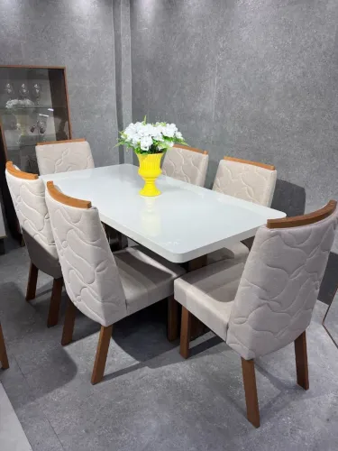 CONJUNTO MESA PETRA COM 6 CADEIRAS