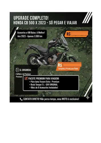 Honda CB 500 X Personalizada 2023 - Extra - Capa de Revista 3.500km