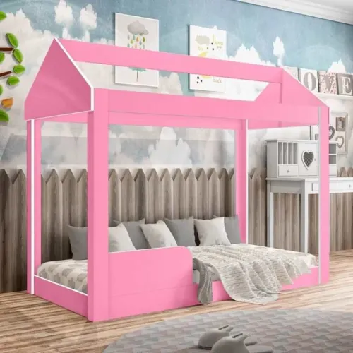 Cama Infantil Montessoriana Crystal Baby Rosa 936 J A Moveis