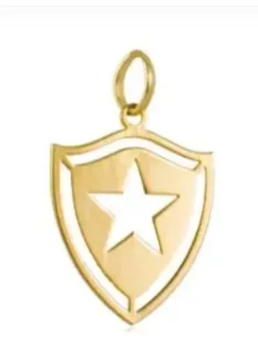 Pingente Time Botafogo Ouro 18 Kilates Peso 0.10 Grama 11 mm