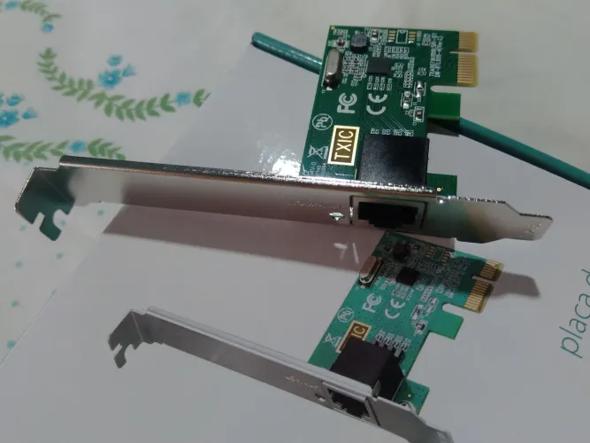 Placa de Rede Pci Express GigaLan 1000Mbps Perfil Médio e Perfil Baixo Nova Na Caixa