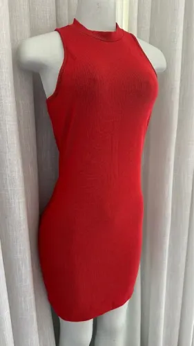 Vestido malha canelada 