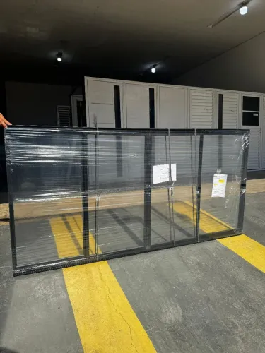 Janelão 1.00x2.00 alumínio preto (reforçada) - Oferta imperdível!