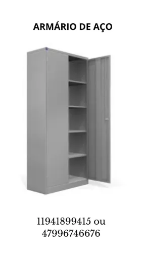 armario de aço cinza pa90