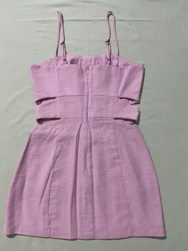Vestido linho rosa