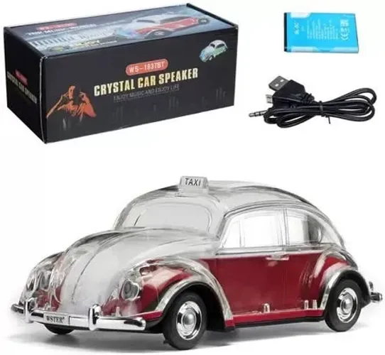 Caixa de Som Portátil FUSCA com LED / AM/FM USB/AUX