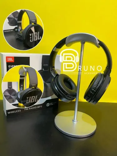Fone de ouvido Bluetooth preto Everest