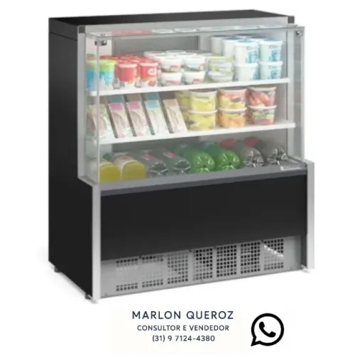 Balcão Refrigerado Vidro Reto 1,10M 2 Placas Gelopar 127-220v