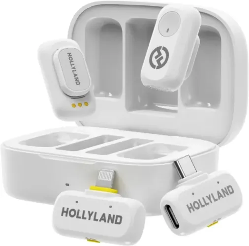 Hollyland LARK A1 Combo Branco - Microfone Sem Fio Mini para iPhone e Android