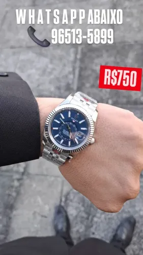 Relógio ROLEX AUTOMÁTICO MODELO SKY - DWELLER FUNDO AZUL 