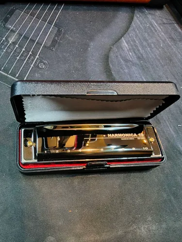 gaita harmonica c dó 10 vozes Black chrome otima qualidade adultos crianças iniciantes