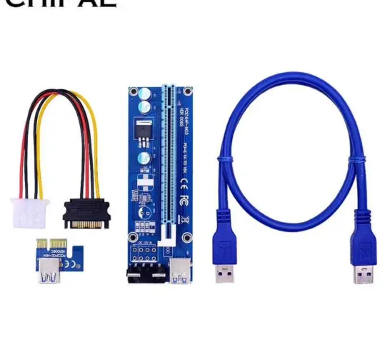 Kit Extensor PCI-E 6pin placa Riser para Mineração - Novo