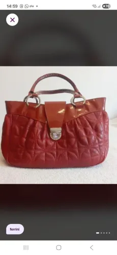 Bolsa de couro Ferrini vermelha 