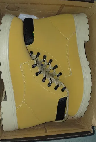 Coturno Masculino Estilo Timberland Amarelo - Nº 42