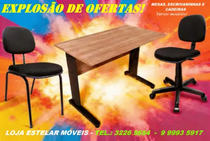 Mesa e cadeiras de escritório