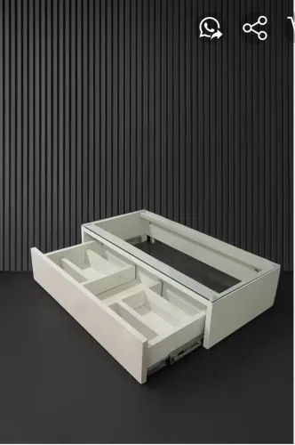 Penteadeira De Vidro Slim MDF Premium para maquiagem com espelho LED 