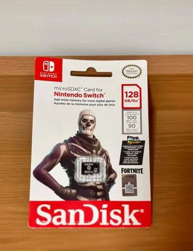 Cartão MicroSD SanDisk Original 128GB - Edição Oficial Nintendo Switch Fortnite