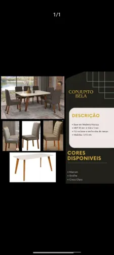 Mesa de jantar de 4 cadeiras