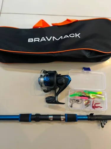 Kit vara de pescas com iscas e anzóis - Ofertas