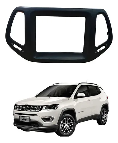 Moldura Multimidia Jeep Compass 2017 A 2021 Preto