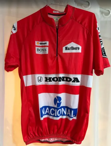 Camisa Masculina Manga Curta Up Ciclismo Honda Vermelha Com Bolsos Uv50+ GG - Nova!