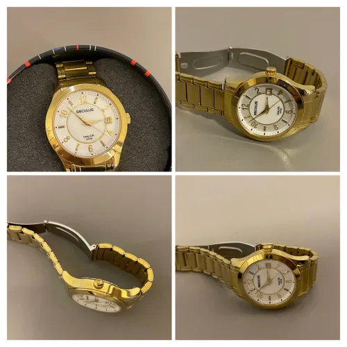 Relógio Seculus Dourado - Elegância e Estilo