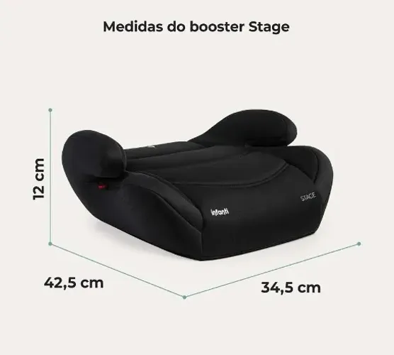 Assento De Elevação Para Carro Booster Stage - Infanti Cor Preto